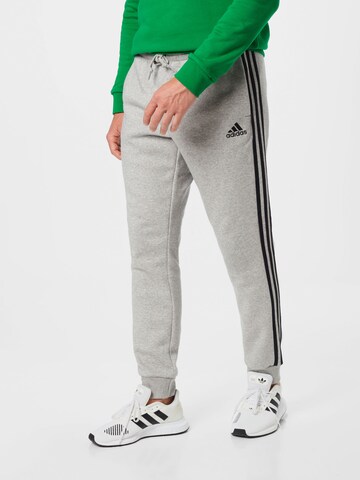 ADIDAS SPORTSWEAR Tapered Sporthose 'Essentials' in Grau: predná strana