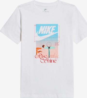 Nike Sportswear T-shirt 'RISE AND SHINE' i vit: framsida