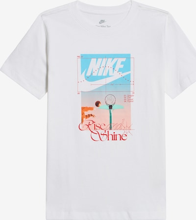 Nike Sportswear Paita 'RISE AND SHINE' koossa 122-128 värissä turkoosi / vaaleansininen / punainen / valkoinen, Tuotenäkymä