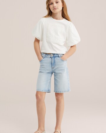 WE Fashion Avar lõige Teksapüksid, värv sinine