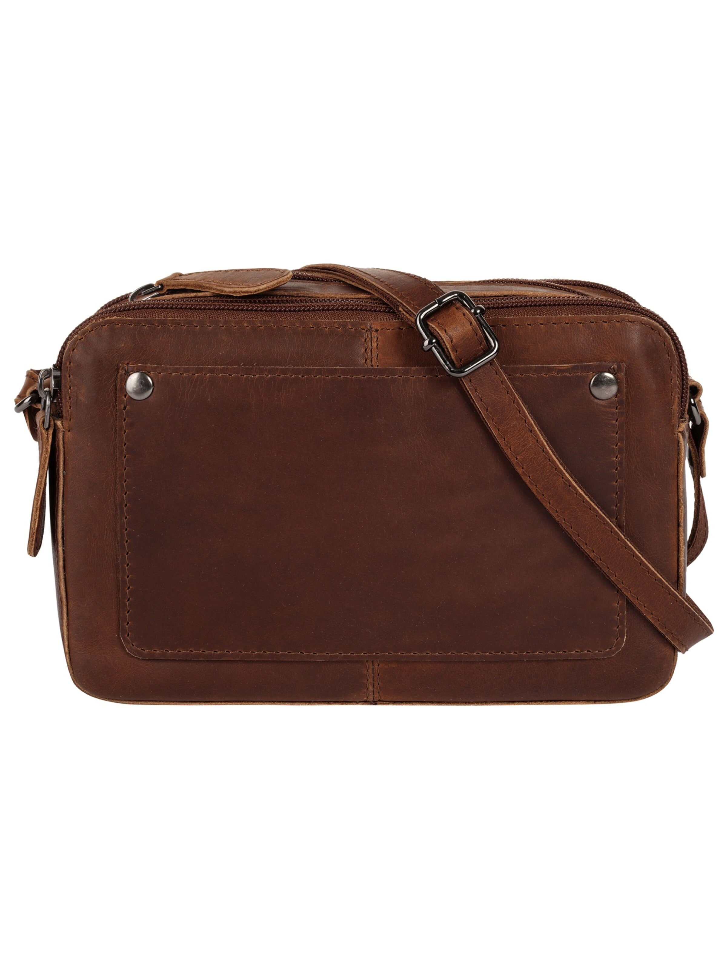 Sac à bandoulière Cluty en marron : devant