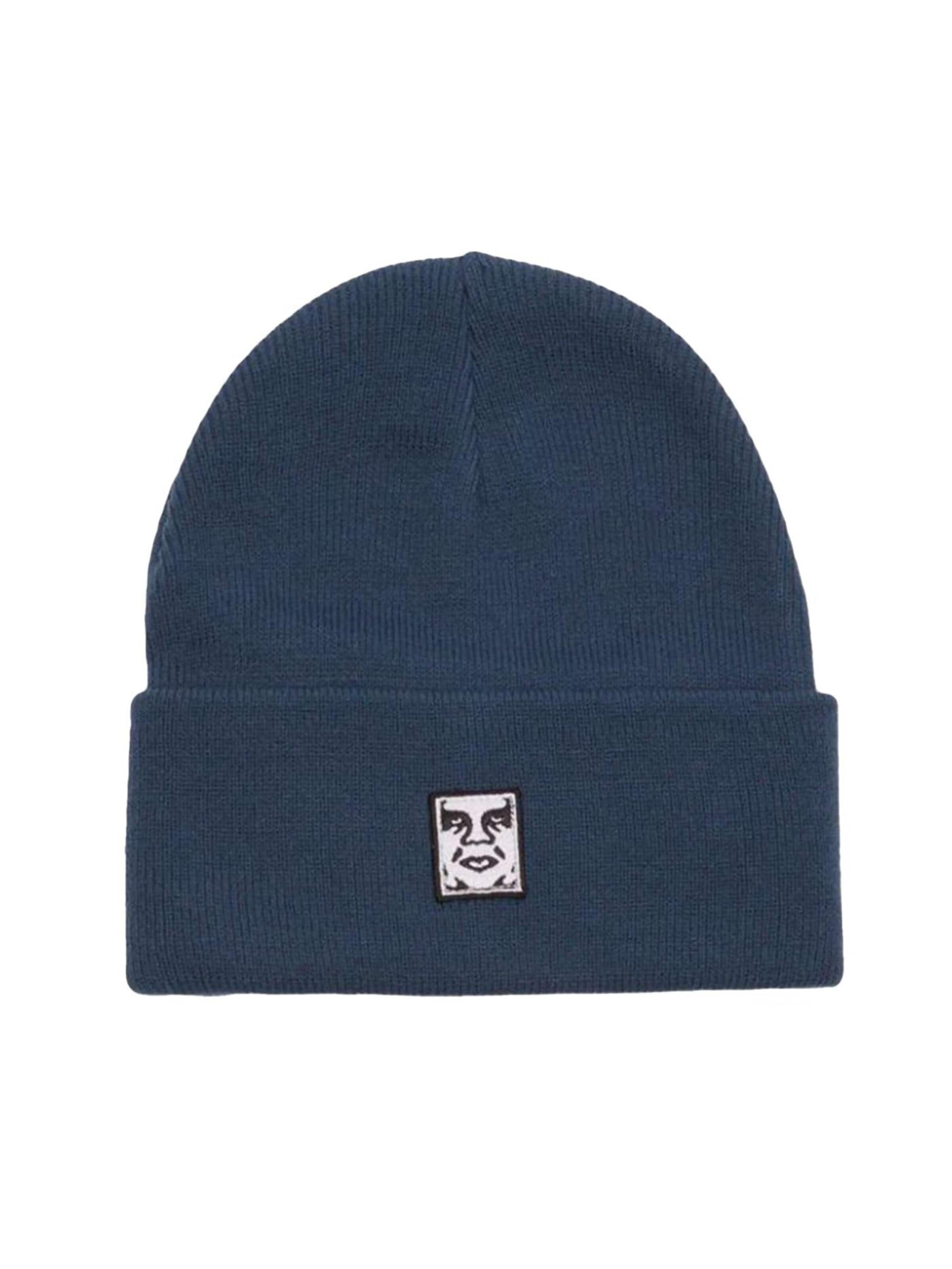 Bonnet 'Icon Patch Cuff Beanie' Obey en bleu : devant