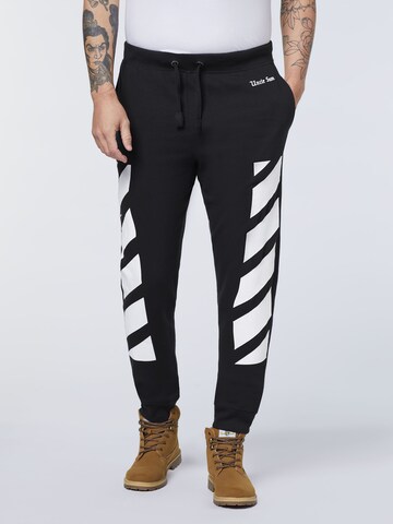 UNCLE SAM Tapered Pants in Black: front