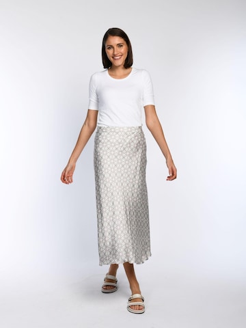White Label by RoFa Skirt 'Fließender Midi-Rock mit Pastelldruck' in Grey: front