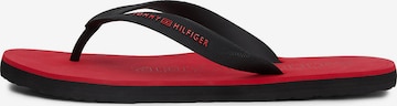 TOMMY HILFIGER T-Bar Sandals in Black: front