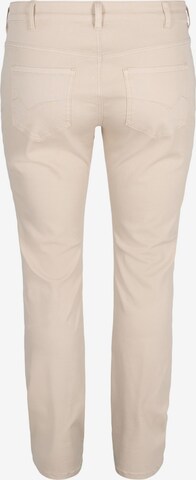 Zizzi Slimfit Broek 'Jlaika' in Beige