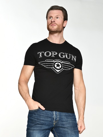 TOP GUN Shirt in Zwart: voorkant