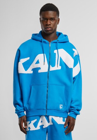 Karl Kani Zip-Up Hoodie 'Wavy Retro' in Blue: front