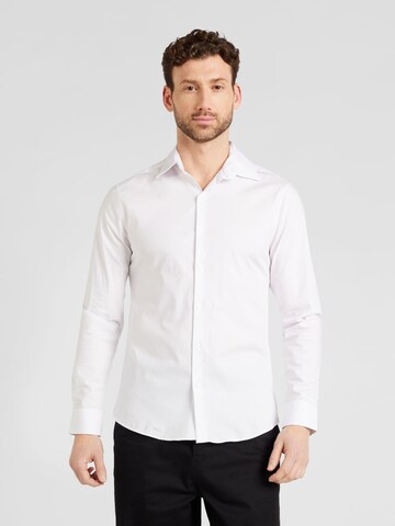 TOPMAN Slim fit Button Up Shirt in White: front