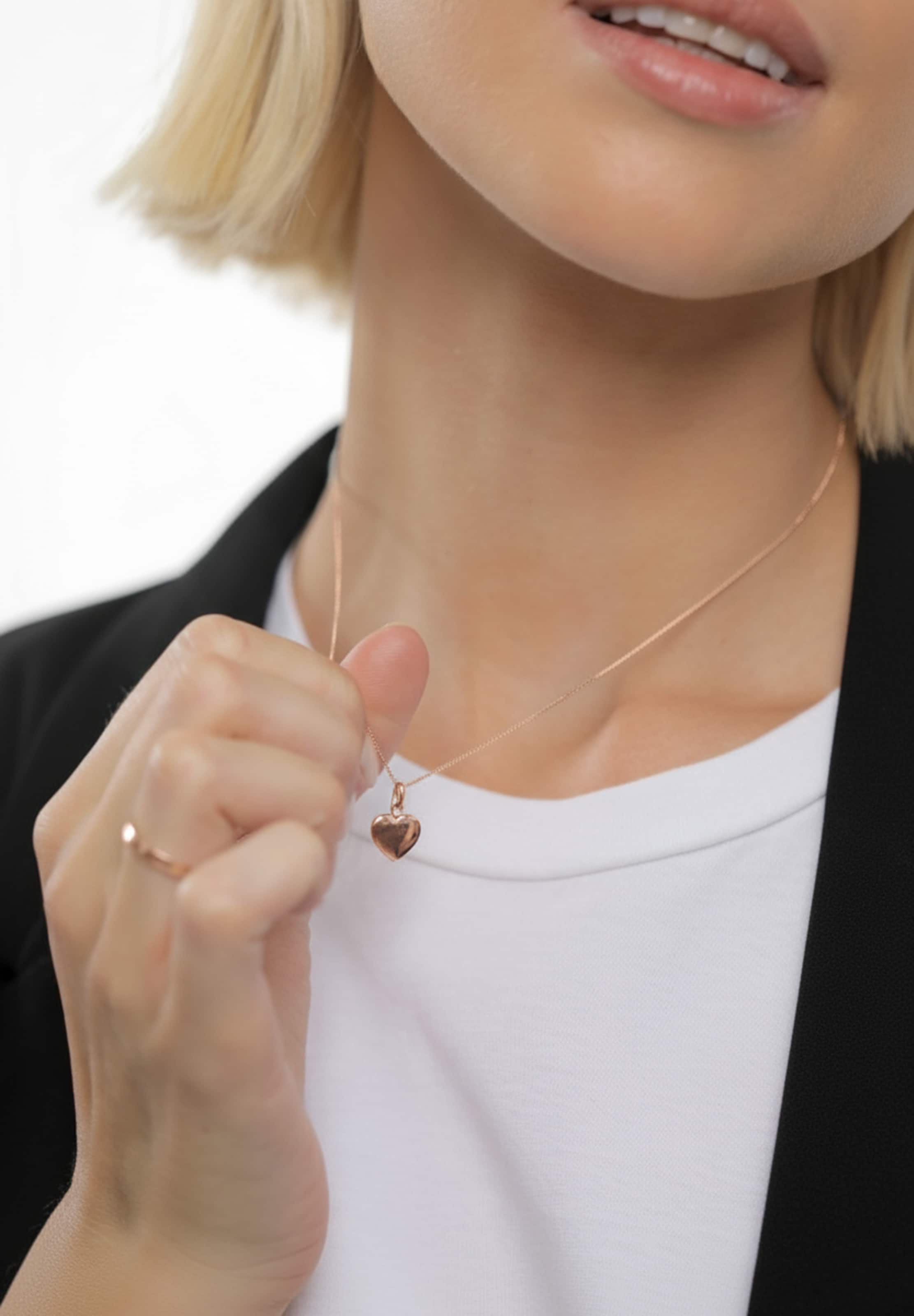 ELLI Necklace 'Herz' in Gold: front