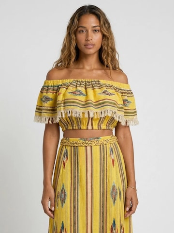 Miss June Blouse 'Caracas' in Geel