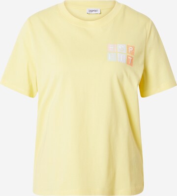 T-shirt ESPRIT en jaune : devant