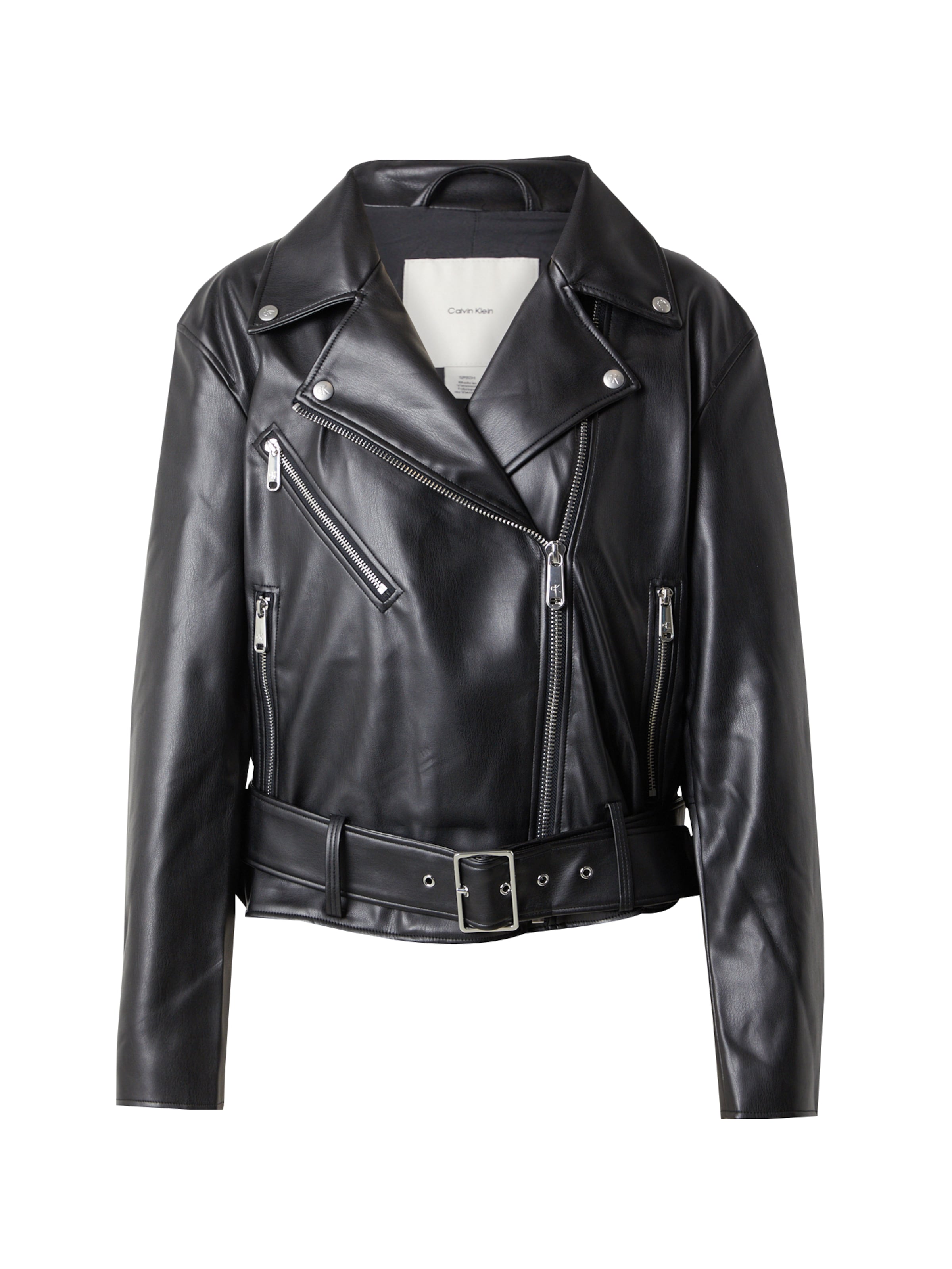 Calvin Klein Jeans Φθινοπωρινό και ανοιξιάτικο μπουφάν σε μαύρο: μπροστά