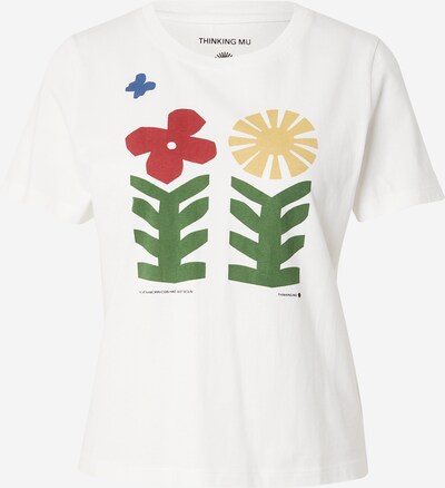 Thinking MU T-shirt 'Methamorphosis Ida' en jaune / vert / rouge carmin / blanc, Vue avec produit