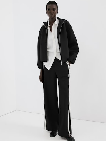 MANGO Wide leg Byxa i svart