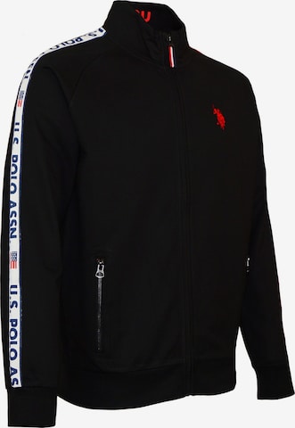 U.S. POLO ASSN. Zip-Up Hoodie 'Tarv' in Black