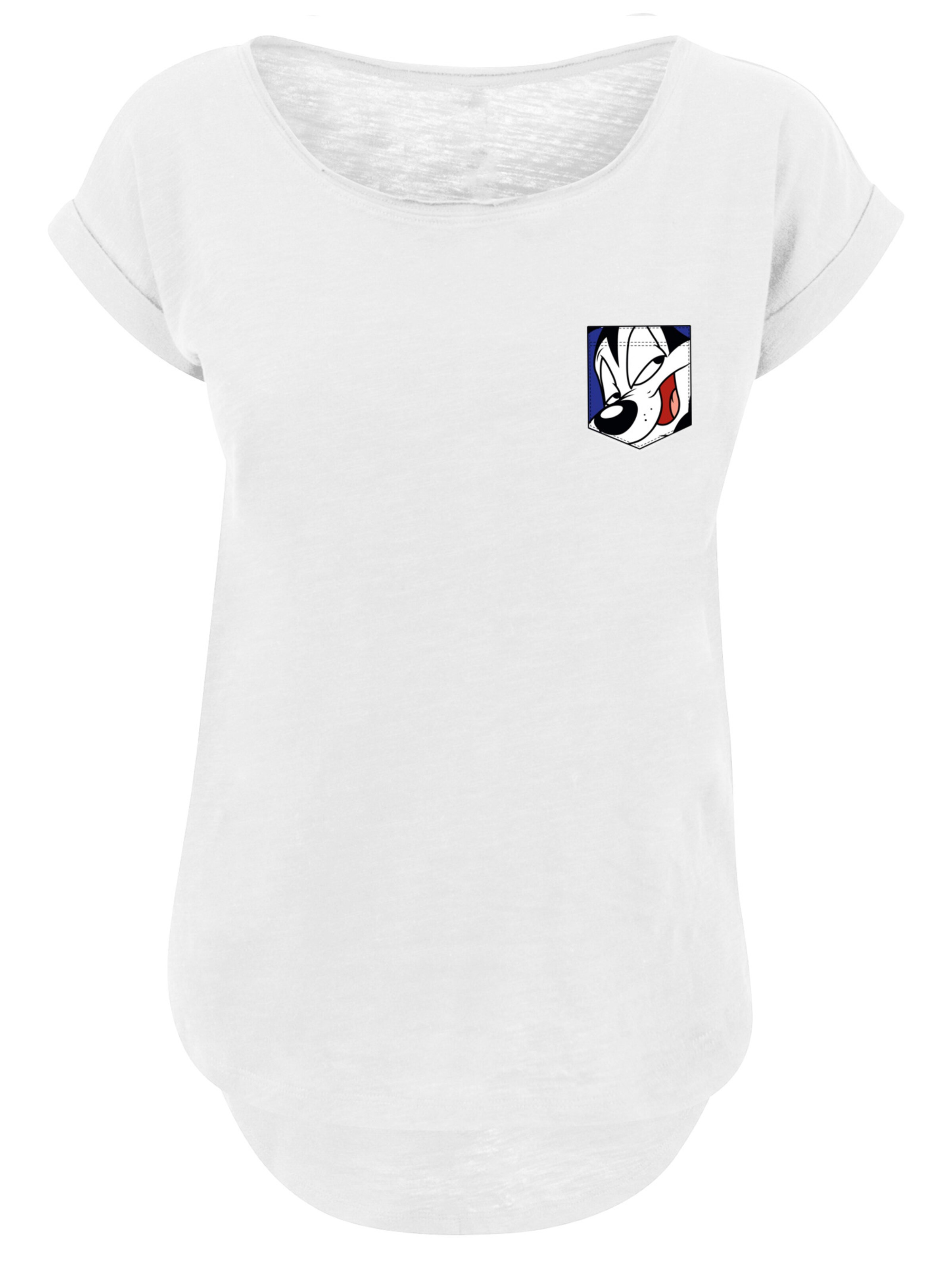 F4NT4STIC Shirt 'Looney Tunes Pepe Le Pew Face' in Wit: voorkant