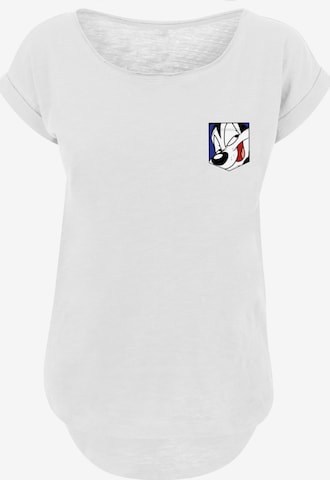 F4NT4STIC Shirt 'Looney Tunes Pepe Le Pew Face' in Wit: voorkant