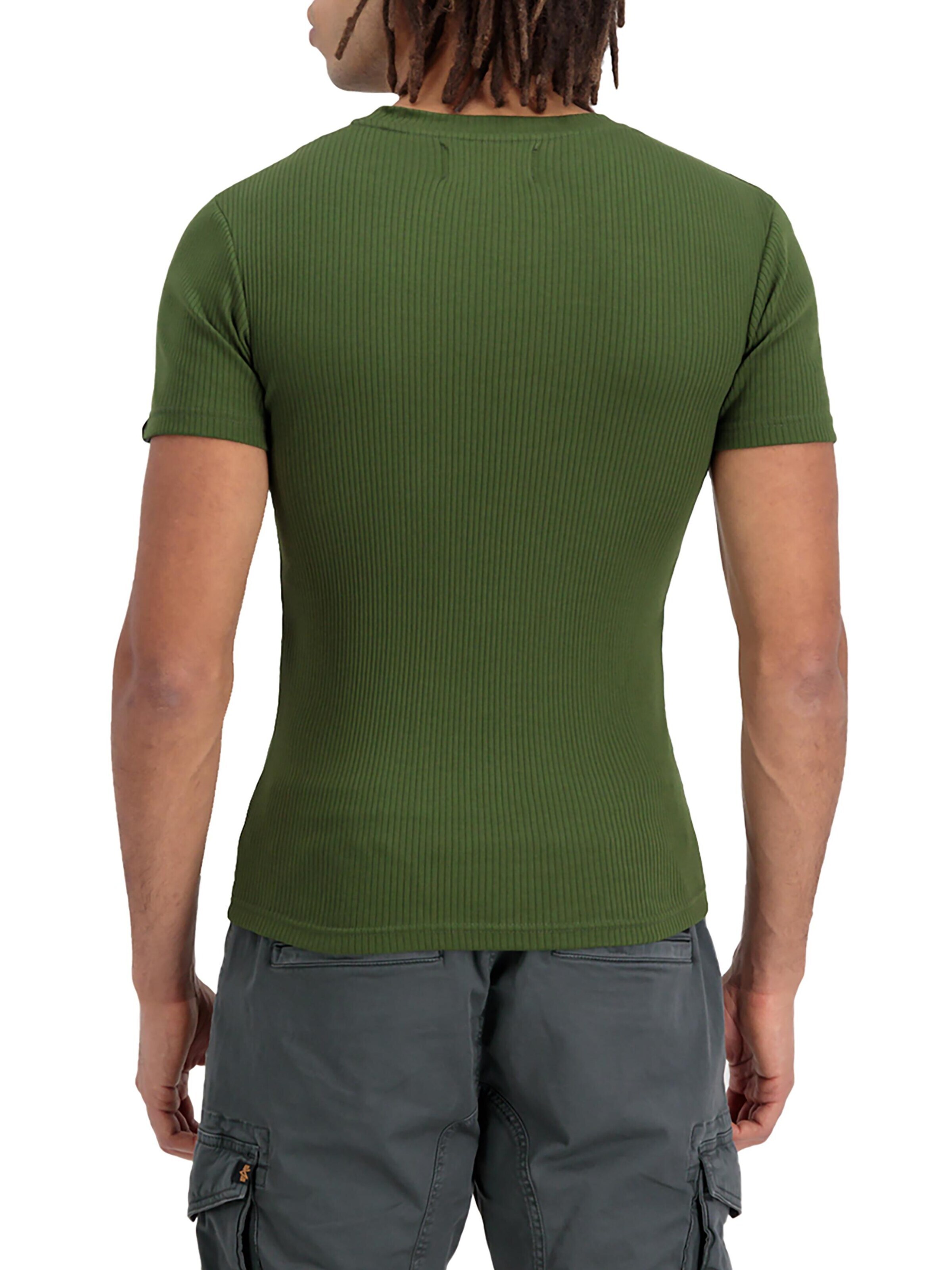 ALPHA INDUSTRIES Shirt 'X-Fit Rib' in Green