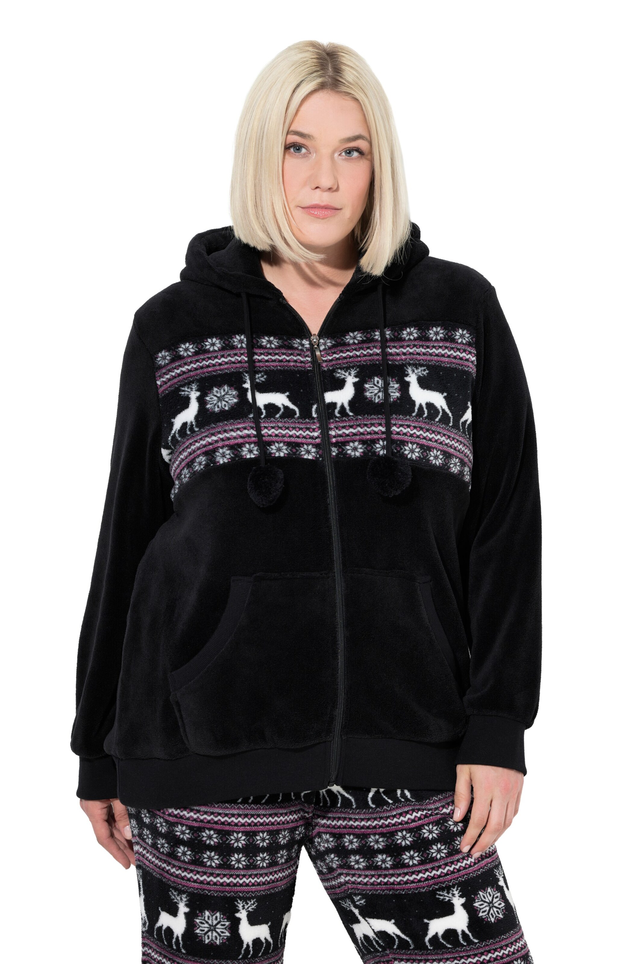 Ulla Popken Sweatshirt in Schwarz