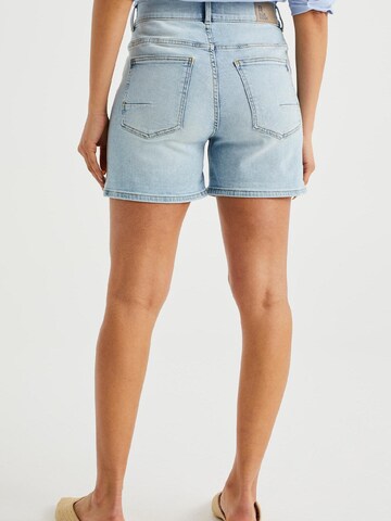 WE Fashion Skinny Shorts in Blau