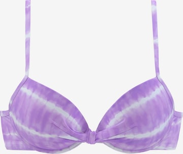 s.Oliver Balconette Bikini Top in Purple: front