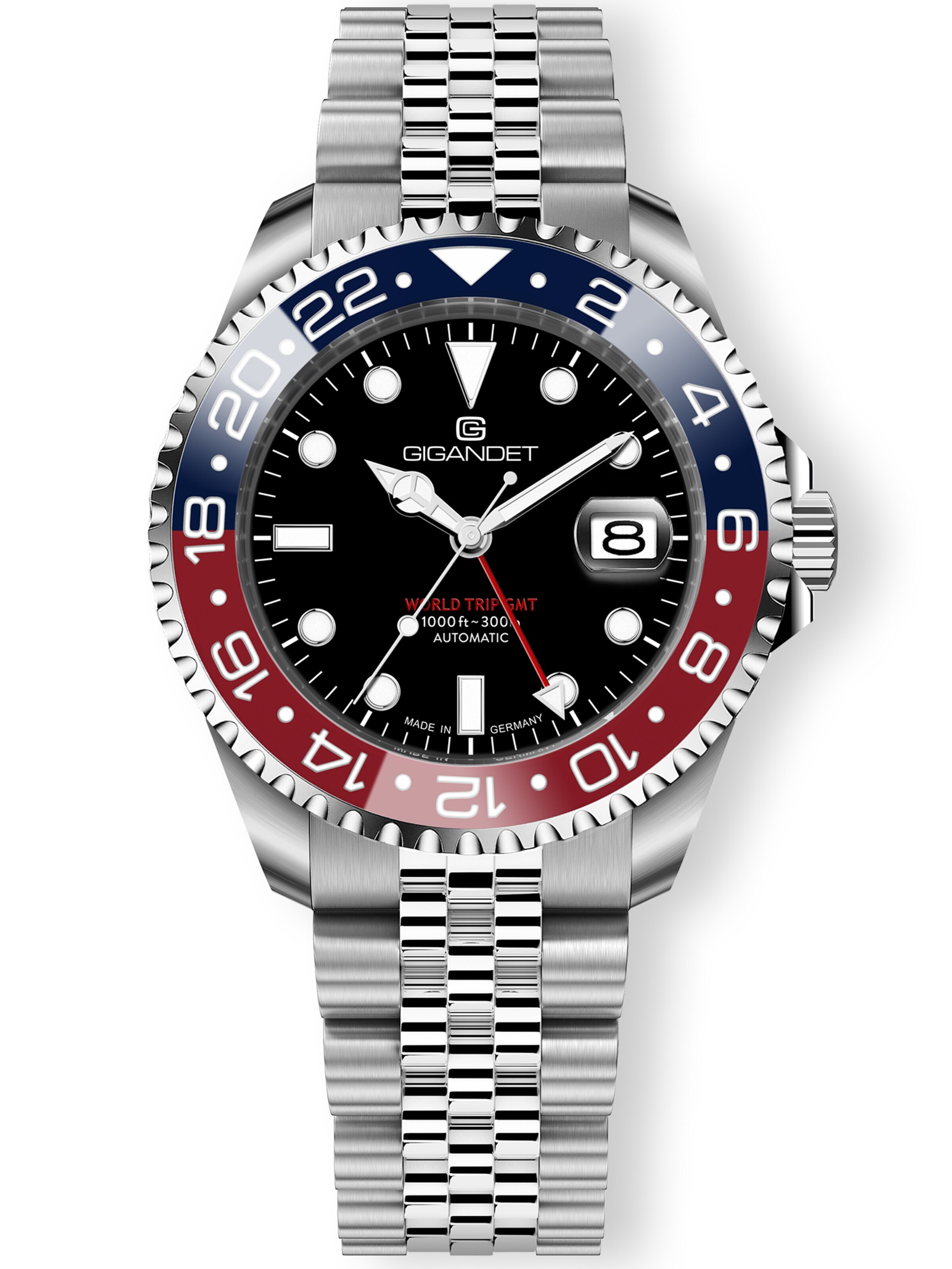 Gigandet Analoguhr 'WORLD TRIP GMT CERAMIC'‌‌‌‌‌‌‌‌ in Silber: Vorderseite