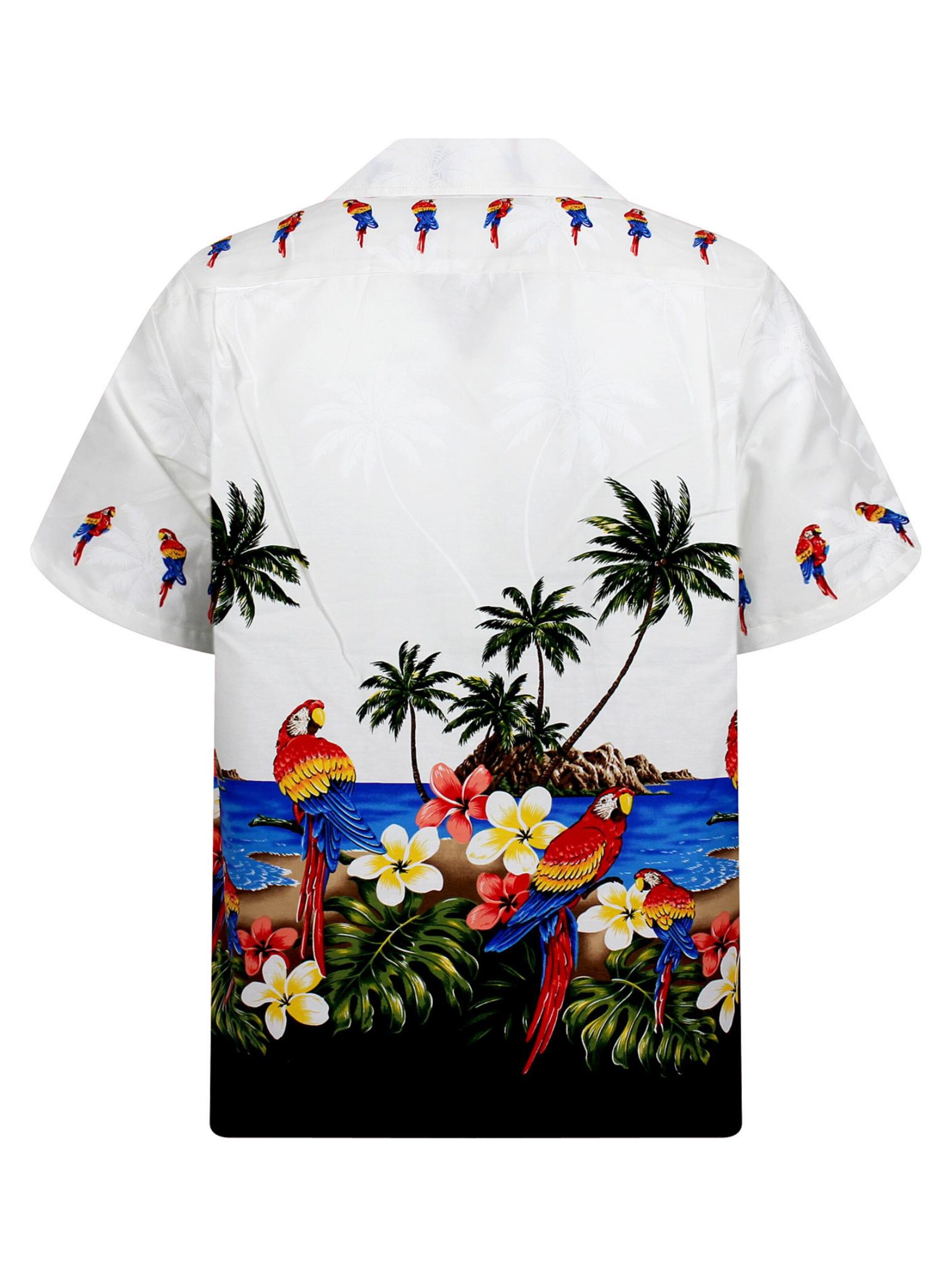 Pacific Legend Regular Fit Hemd 'Papagei' in Weiß