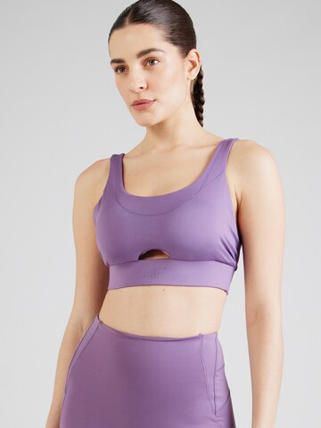 4F Bustier Biustonosz sportowy w kolorze fioletowy: przód