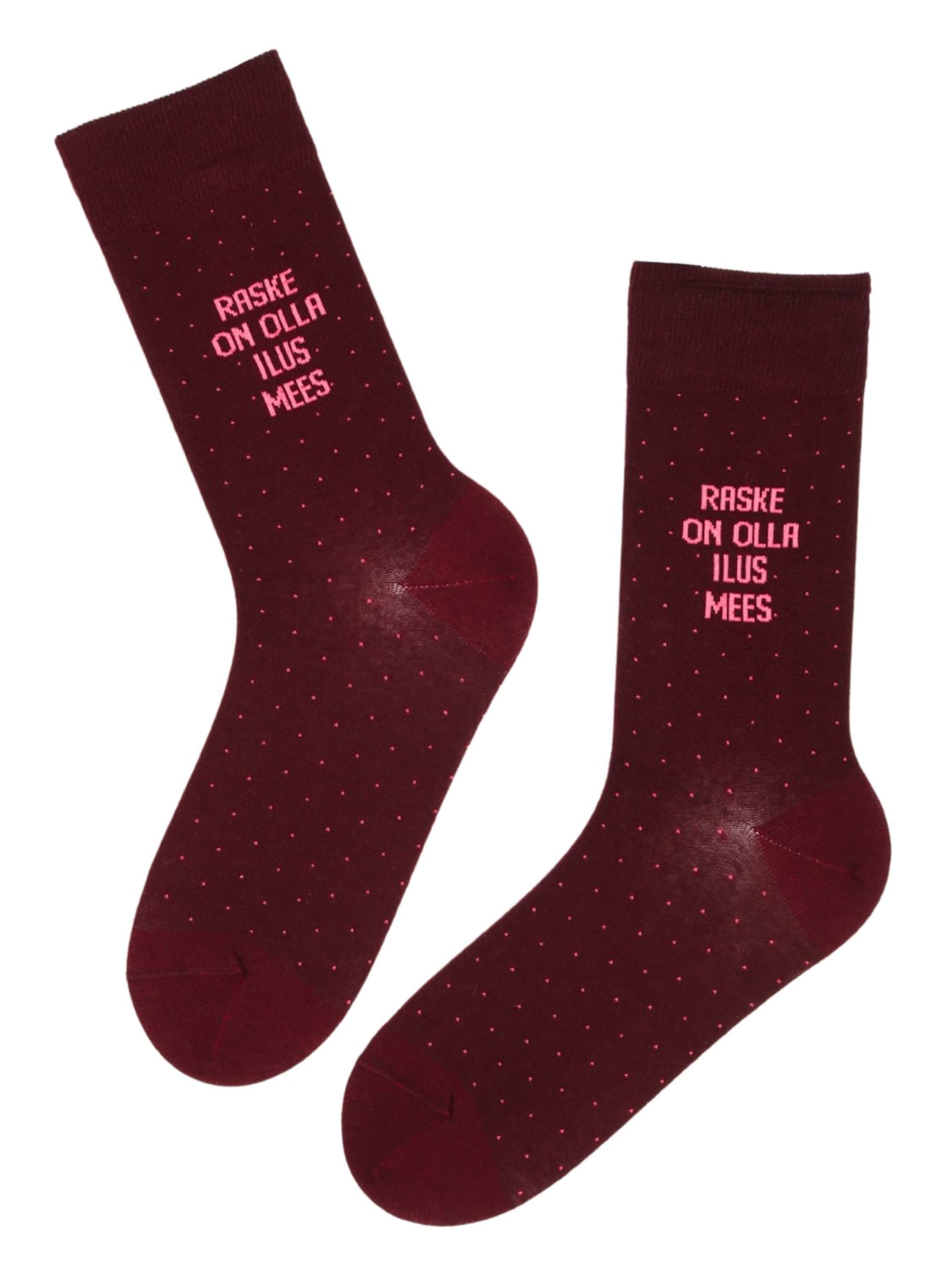 Calzino 'TAAVI cotton socks for a handsome man' di Sokisahtel in rosso: frontale
