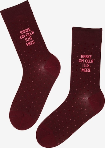 Calzino 'TAAVI cotton socks for a handsome man' di Sokisahtel in rosso: frontale