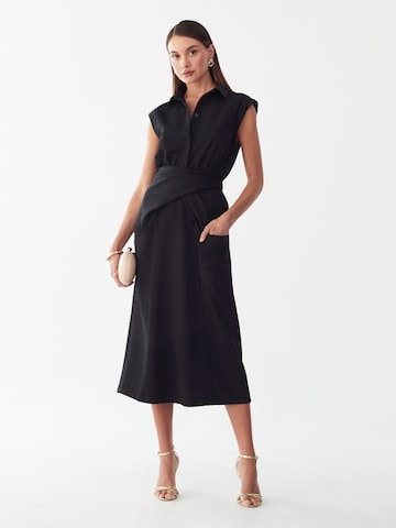 Abito camicia 'Vaeda' di Willa in nero: frontale