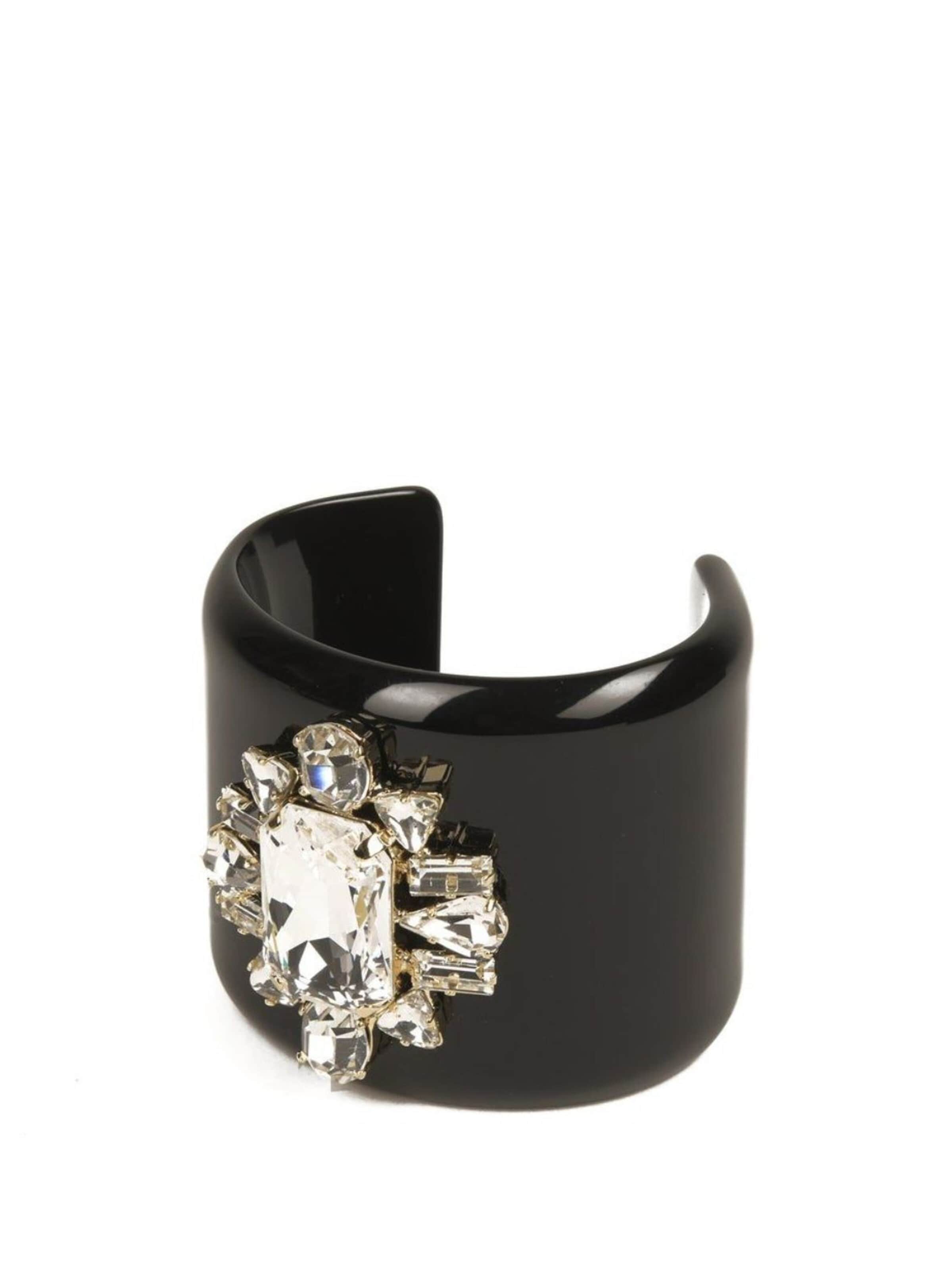 Addicted2 Βραχιόλι 'Bracelet Dei Dei Black Plexiglass With Crystals' σε μαύρο