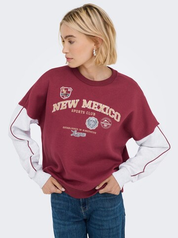 ONLY Sweatshirt 'ONLMiriam' in Rood