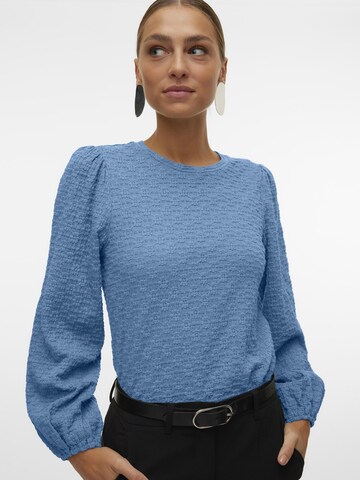 VERO MODA Bluse 'FLOWER' i blå