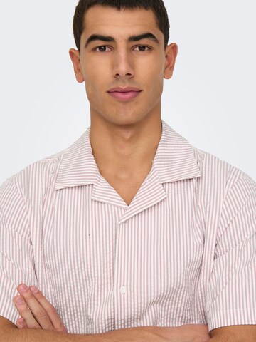 Only & Sons Regular fit Overhemd 'ONSLounge' in Lila