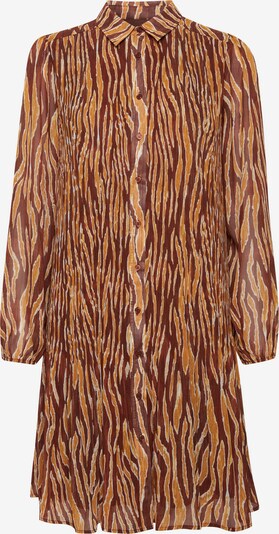 ICHI Robe-chemise 'ILLY' en marron / cognac / blanc, Vue avec produit