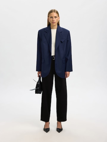 SELECTED Wide leg Pleat-front trousers in Black