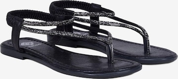 Desa - Sandalias de dedo 'Zehenstegsandalen' en negro: frente