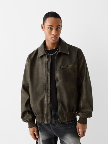 Bershka Between-Season Jacket in Brown: front