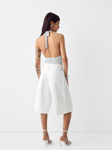 Bershka Shirt bodysuit in Silver