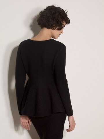 Apricot Peplum Hem Knit Cardigan ' ' in Schwarz