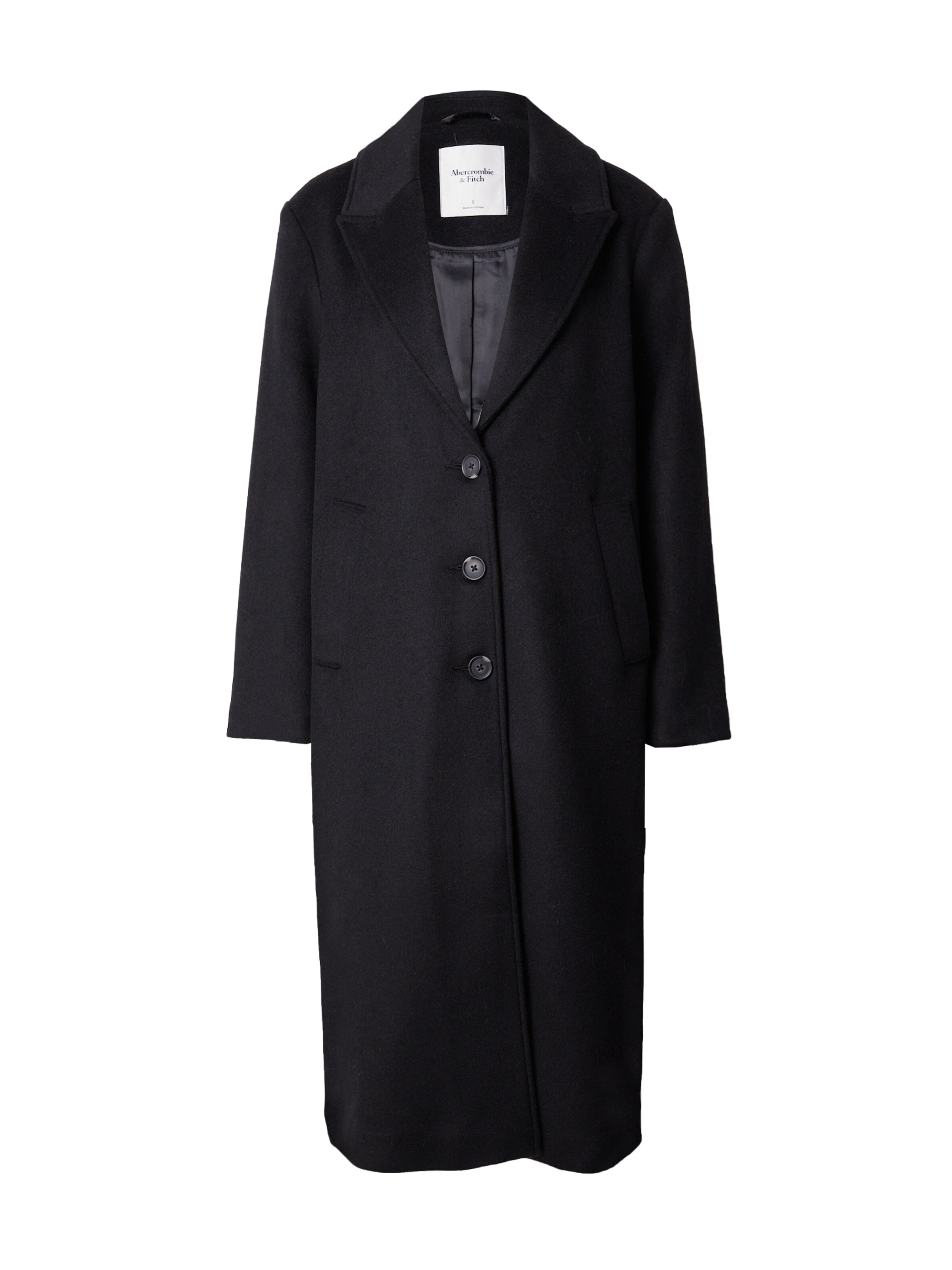 Abercrombie & Fitch Tussenmantel in Zwart: voorkant