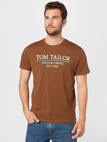 TOM TAILOR Regular Fit T-Shirt in Braun: predná strana