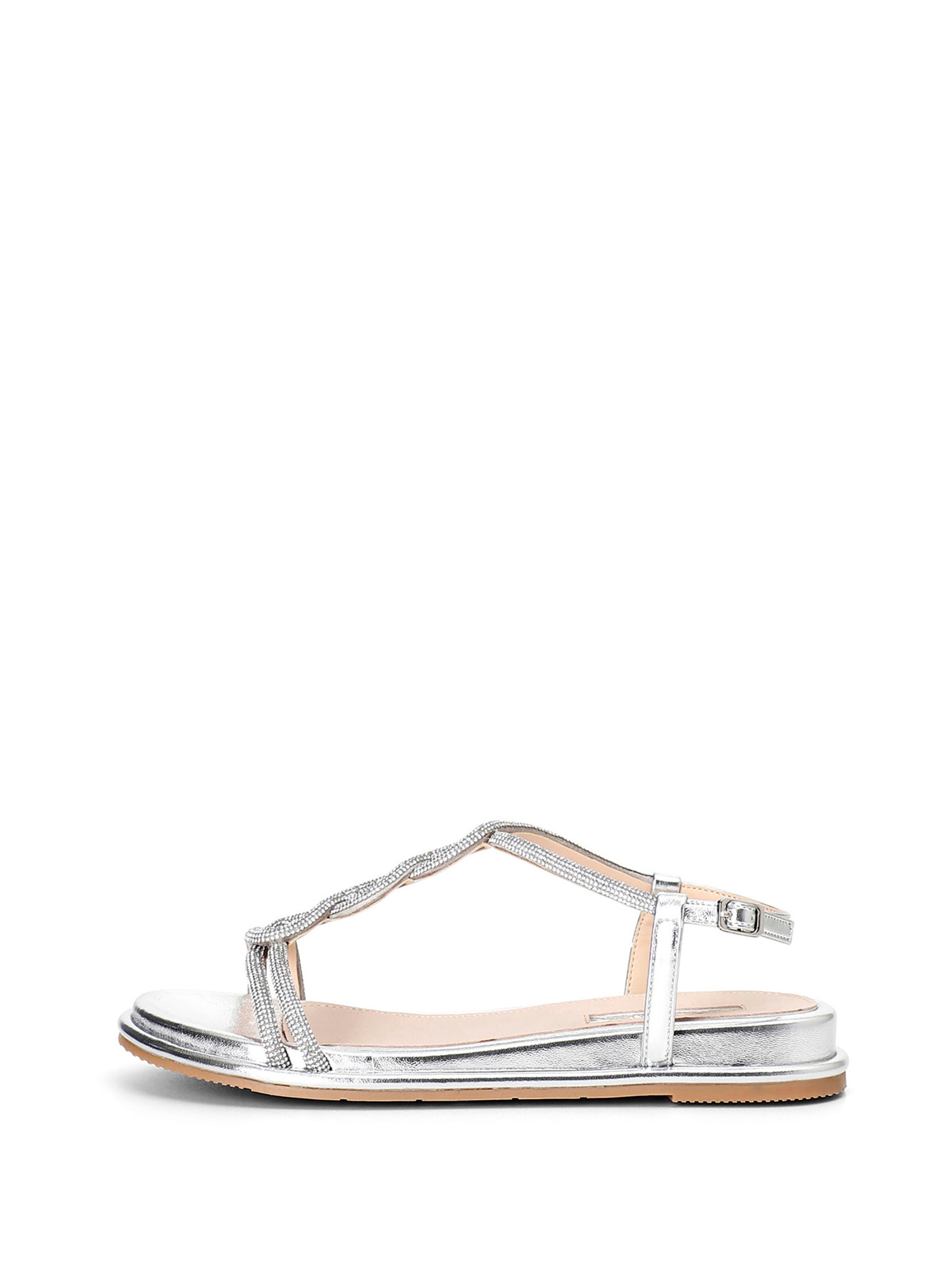 Sandalo di CAFè NOIR in argento: frontale