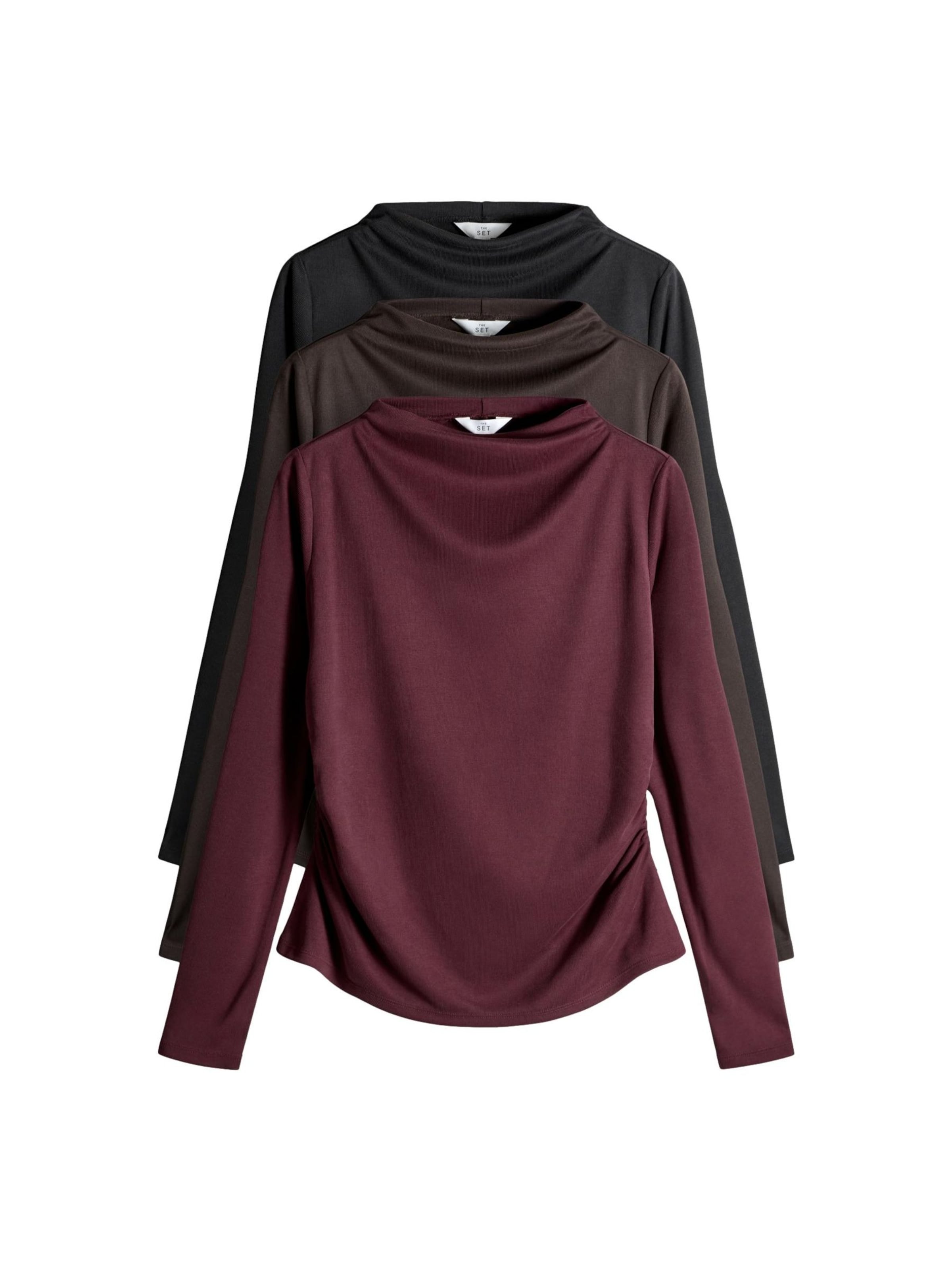 brūns The Set T-Krekls: no priekšpuses