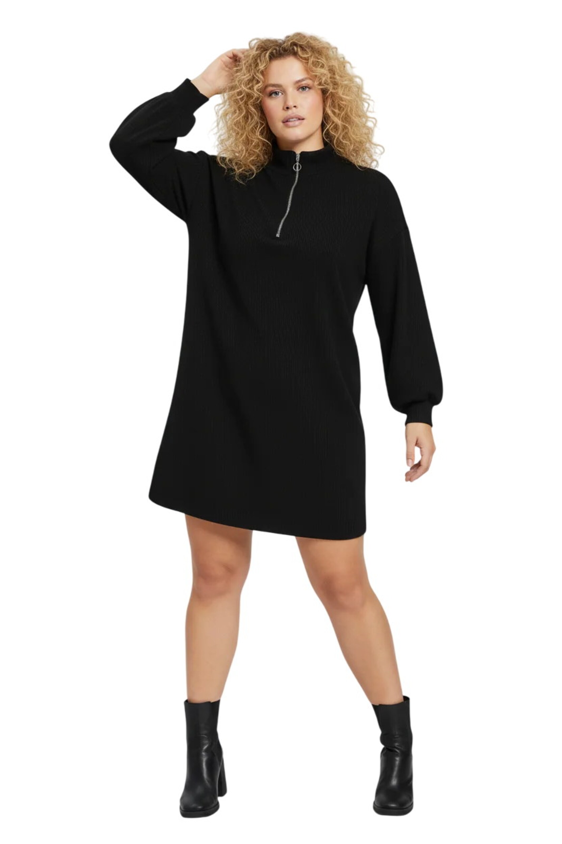 Shape Of You Gebreide jurk in Zwart