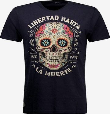 T-Shirt 'Craneo' Deeluxe en bleu : devant