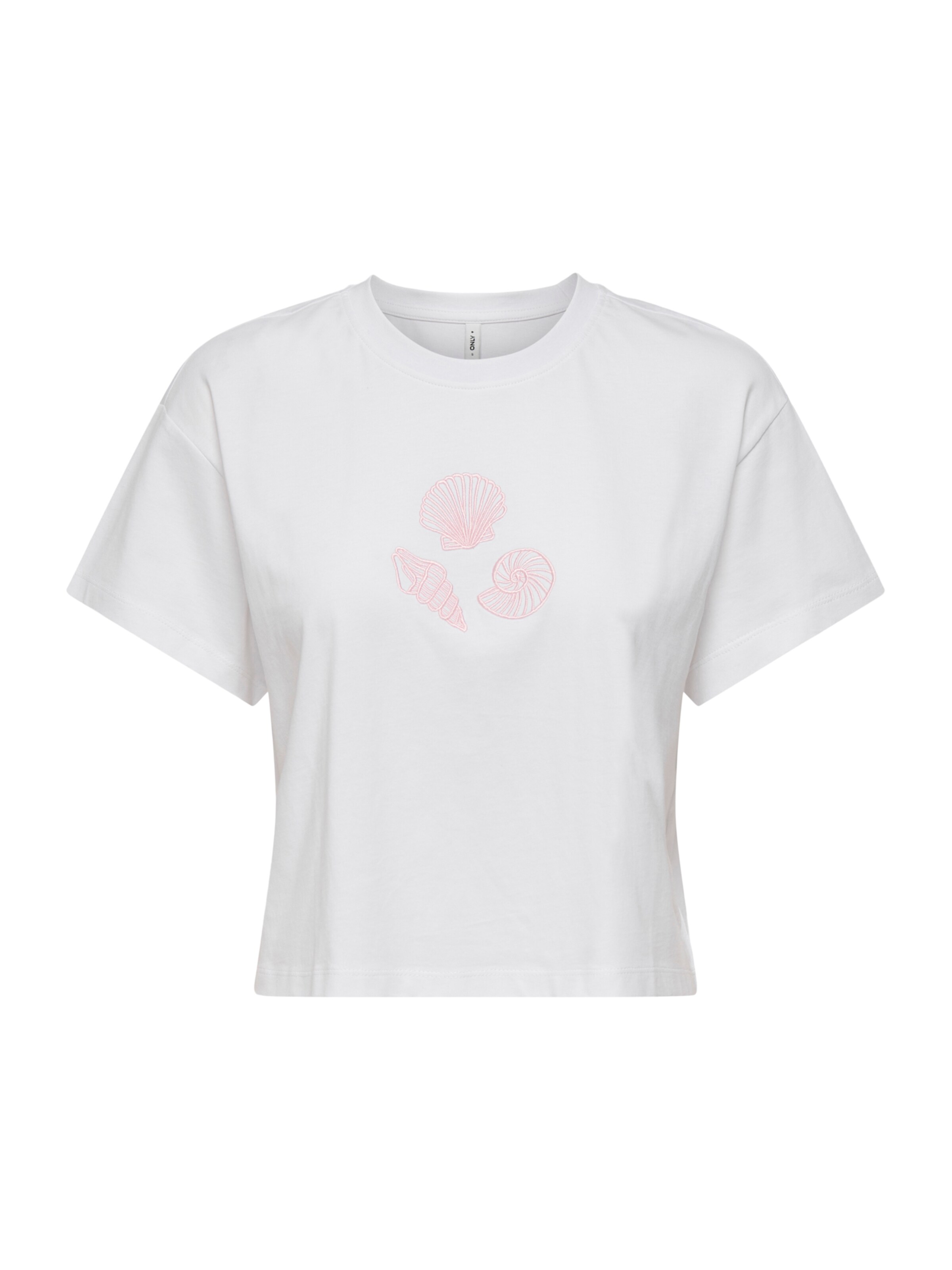 ONLY T-shirt 'ONLANNBEL' en rose / blanc, Vue avec produit