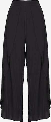 Influencer Loose fit Trousers with creases in Black: front